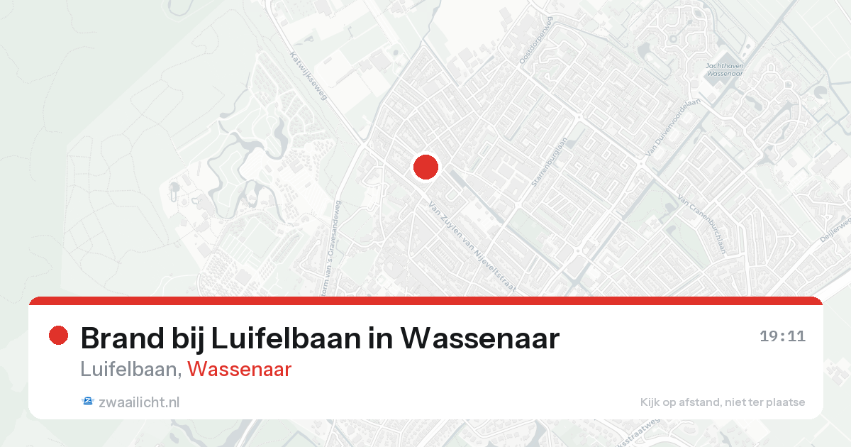 Brand bij Luifelbaan in Wassenaar — 17 aug 2026