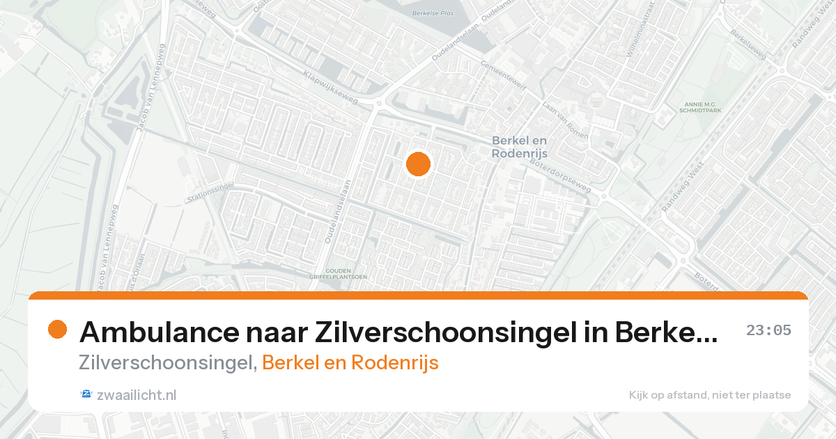 Ambulance naar Zilverschoonsingel in Berkel en Rodenrijs — 15 aug 2026