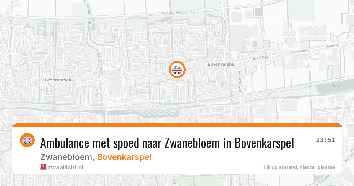 Ambulance met spoed naar Zwanebloem in Bovenkarspel — 30 mrt 2026