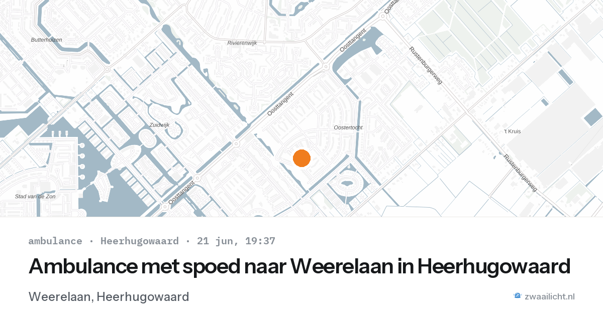 Ambulance met spoed naar Weerelaan in Heerhugowaard — 21 jun 2026