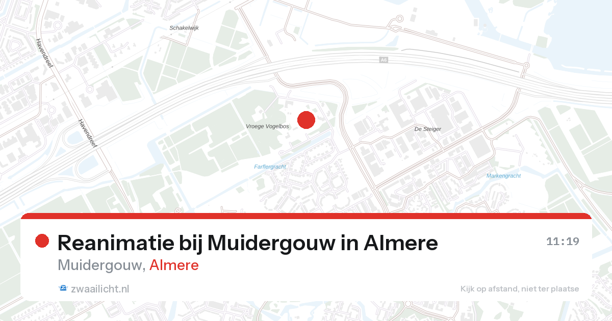 Reanimatie bij Muidergouw in Almere — 28 aug 2026