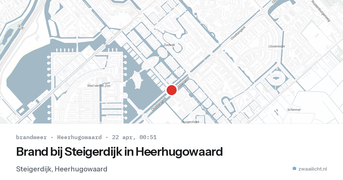 Brand bij Steigerdijk in Heerhugowaard — 21 apr 2026