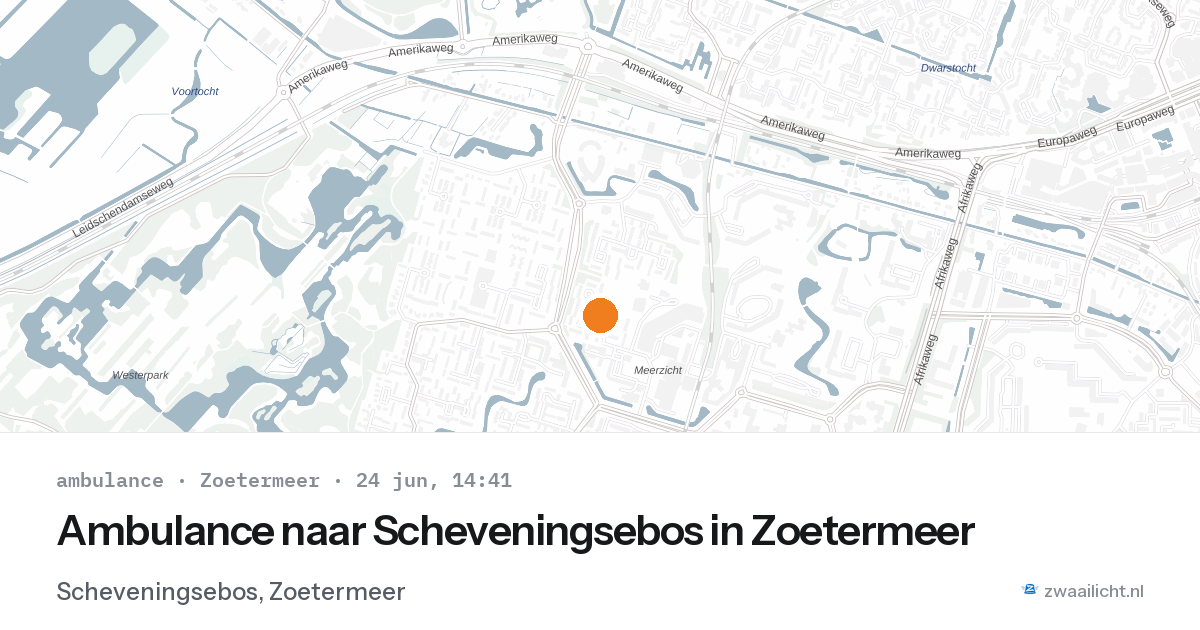 Ambulance naar Scheveningsebos in Zoetermeer — 24 jun 2026
