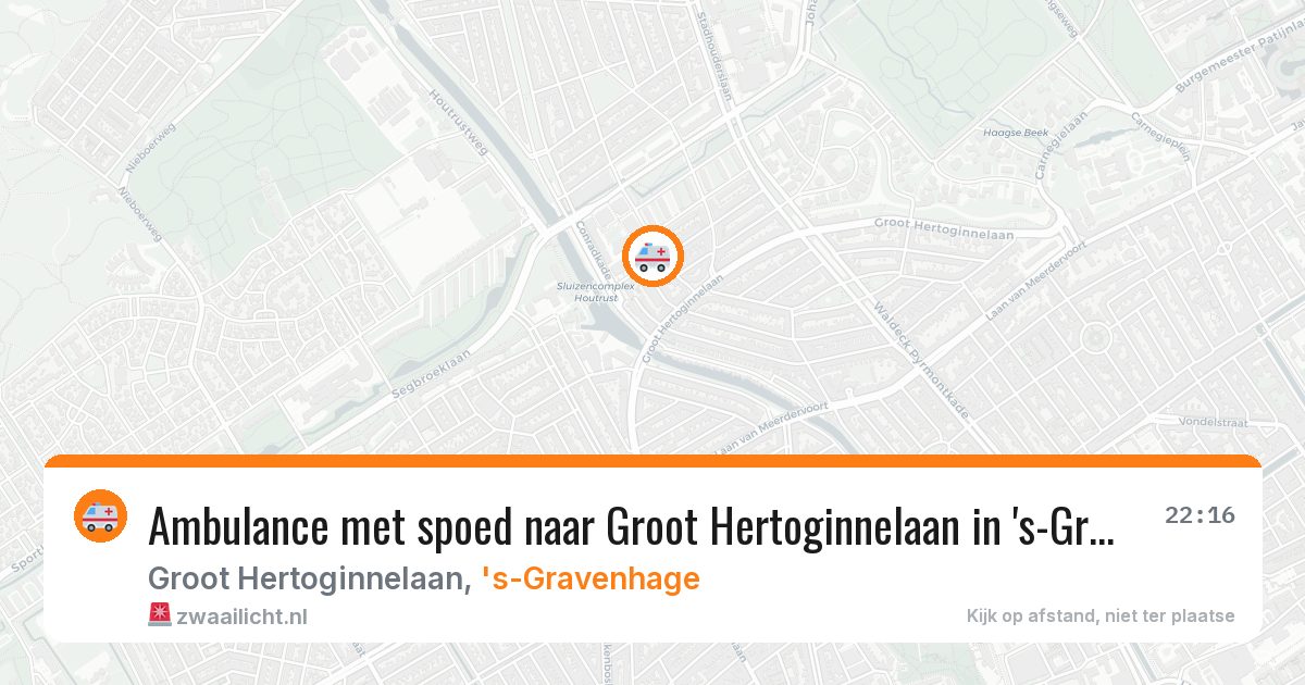 Ambulance met spoed naar Groot Hertoginnelaan in 's-Gravenhage — 13 apr 2026