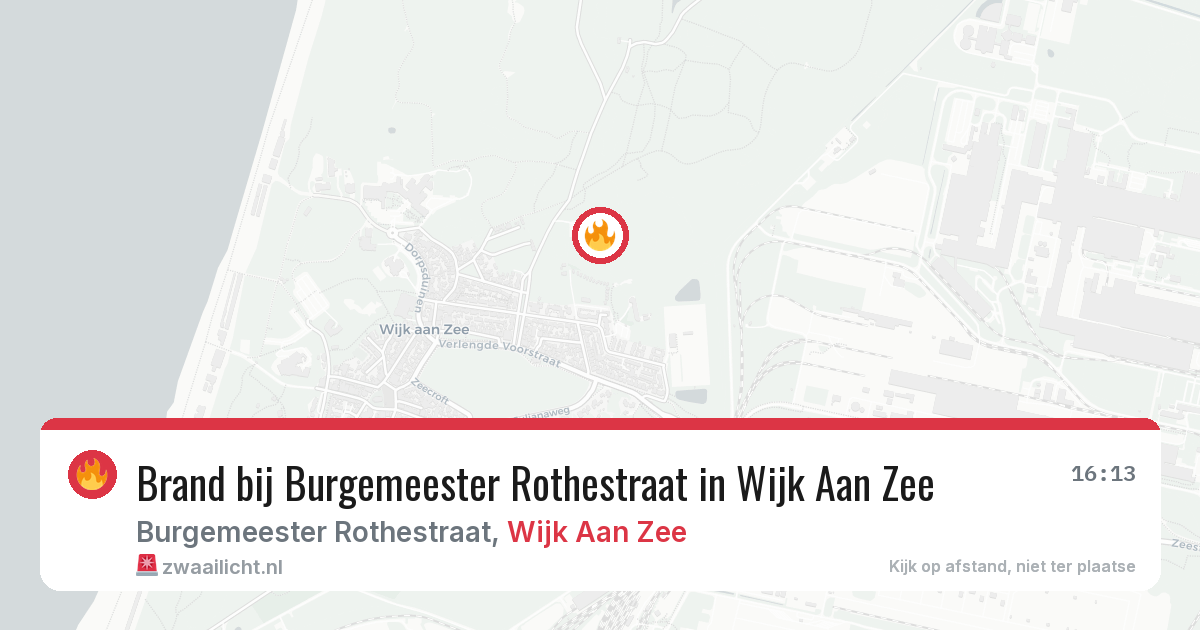 Brand bij Burgemeester Rothestraat in Wijk Aan Zee — 18 jun 2026