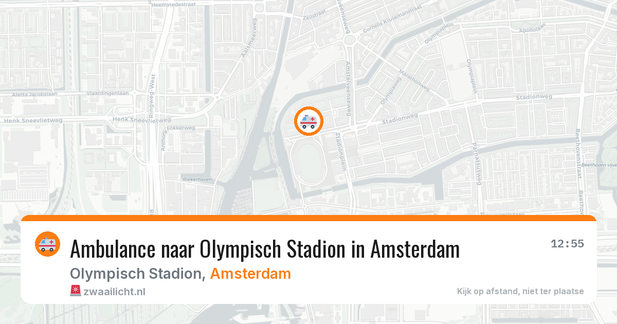 Ambulance naar Olympisch Stadion in Amsterdam — 9 jun 2026