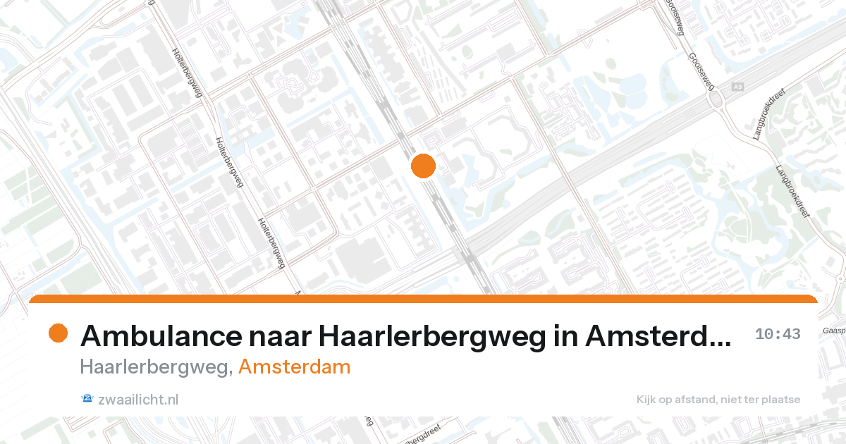Ambulance naar Haarlerbergweg in Amsterdam — 27 aug 2026