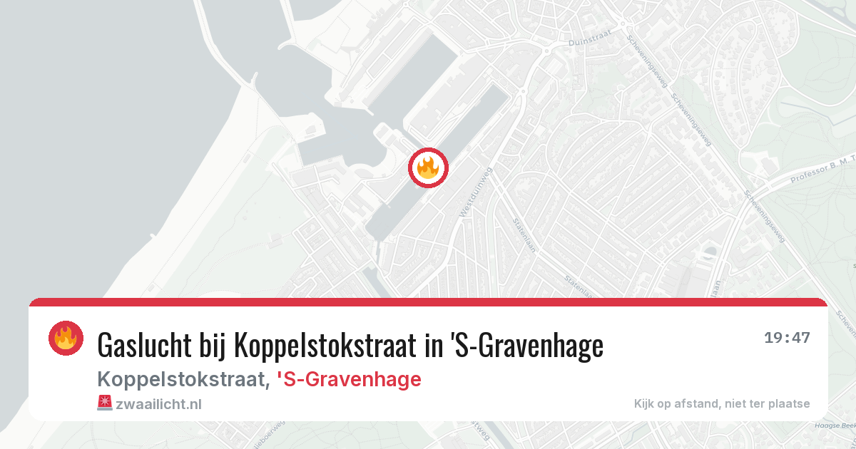 Gaslucht bij Koppelstokstraat in 'S-Gravenhage — 9 jul 2026