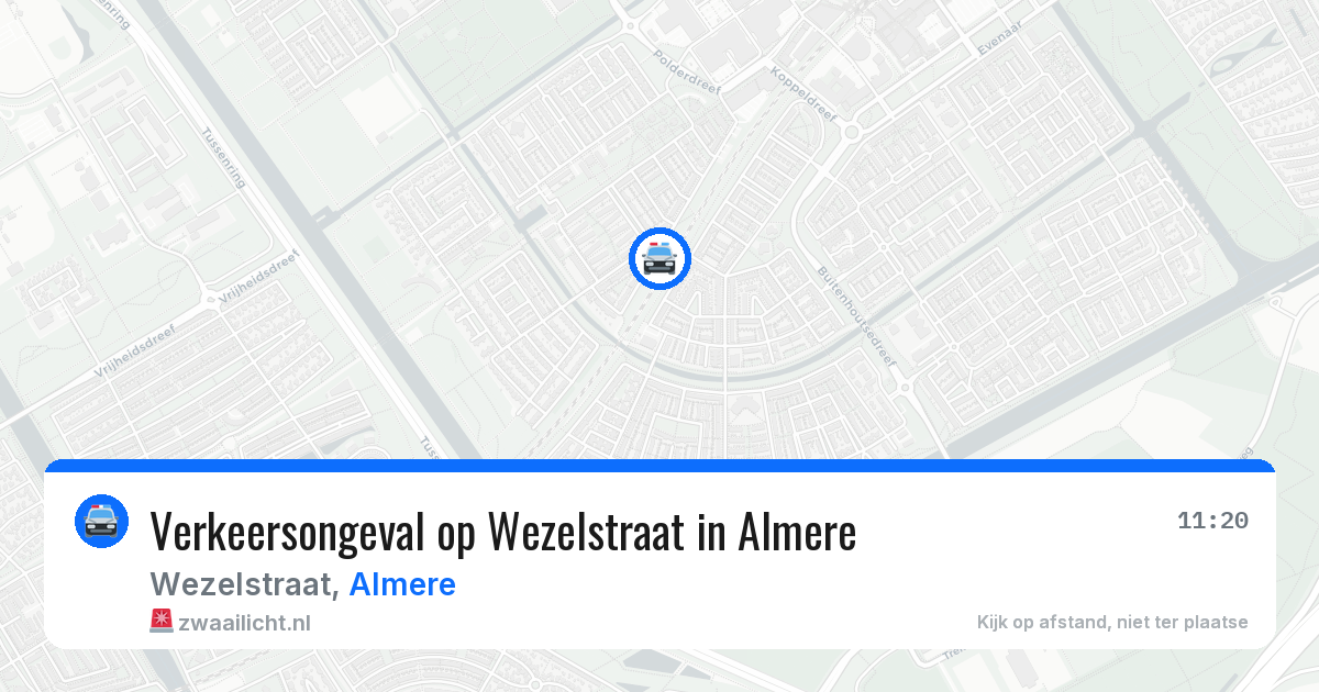 Verkeersongeval op Wezelstraat in Almere — 29 apr 2026
