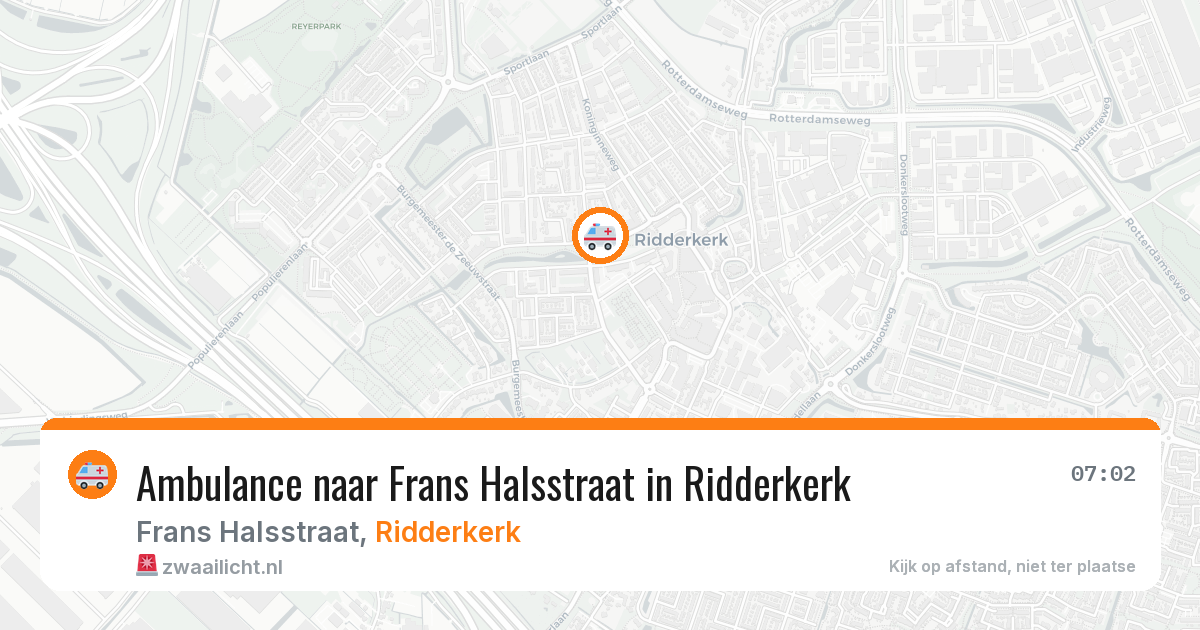 Ambulance naar Frans Halsstraat in Ridderkerk — 19 jul 2026