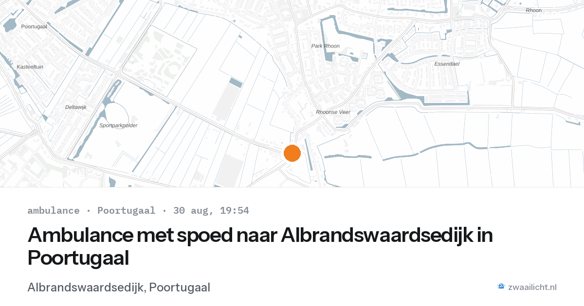 Ambulance met spoed naar Albrandswaardsedijk in Poortugaal — 30 aug 2026