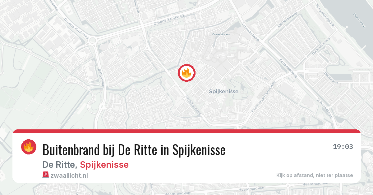 Buitenbrand bij De Ritte in Spijkenisse — 14 mrt 2026