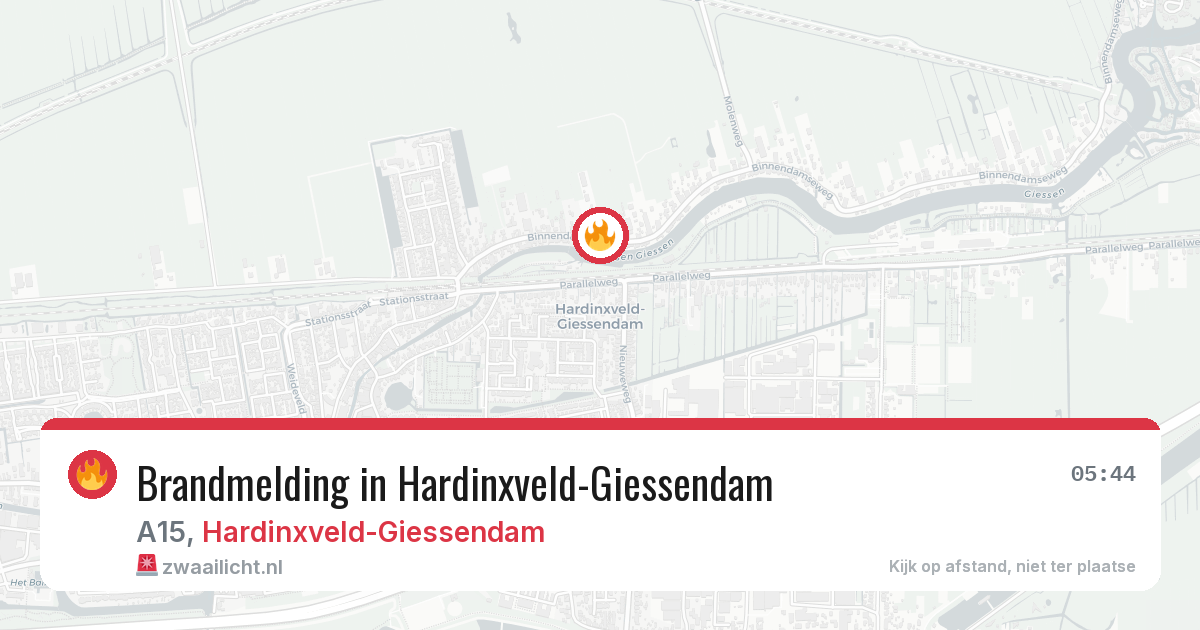 Brandmelding in Hardinxveld-Giessendam — 22 jul 2026