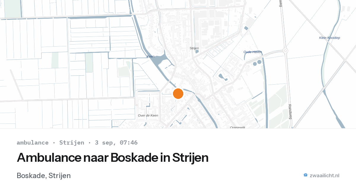 Ambulance naar Boskade in Strijen — 3 sep 2026