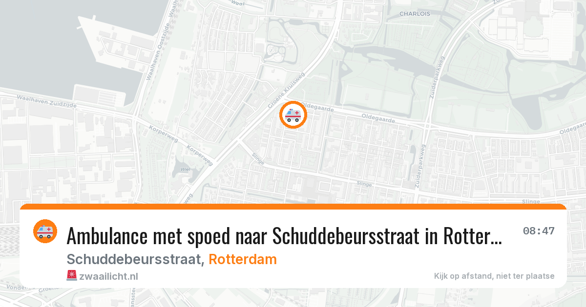 Ambulance met spoed naar Schuddebeursstraat in Rotterdam — 20 mrt 2026