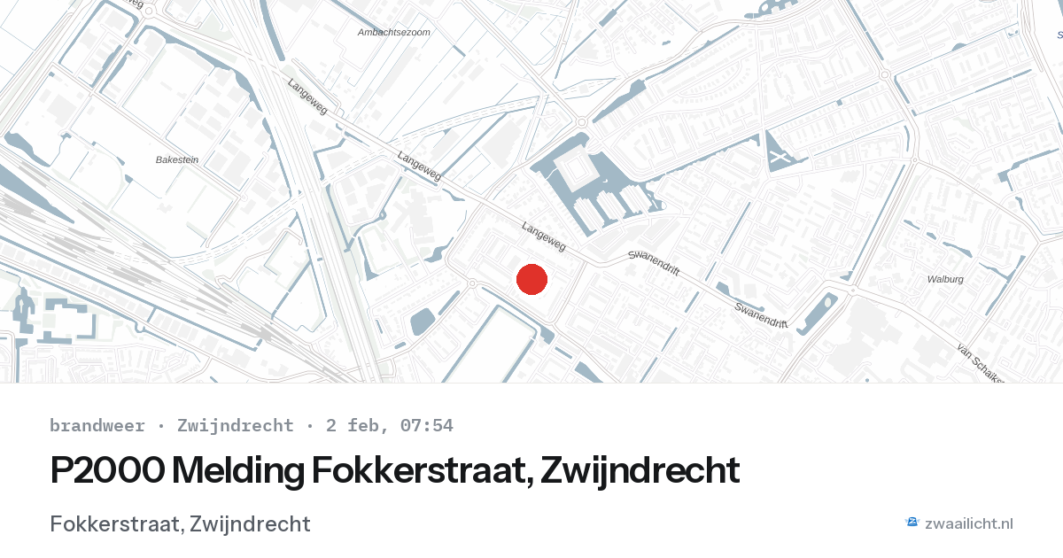 P2000 Melding Fokkerstraat, Zwijndrecht — 2 feb 2026