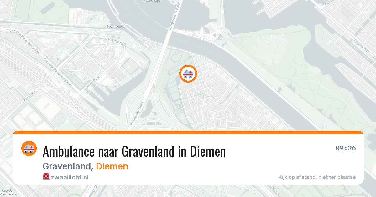 Ambulance naar Gravenland in Diemen — 17 jun 2026