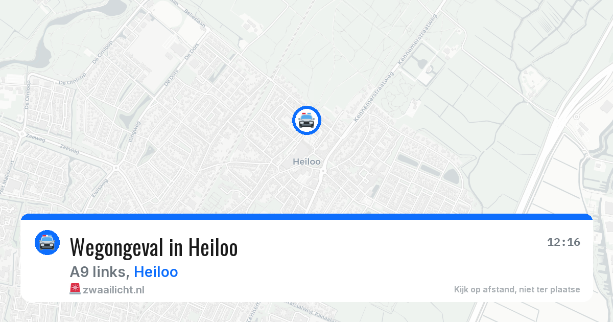 Wegongeval in Heiloo — 9 aug 2026