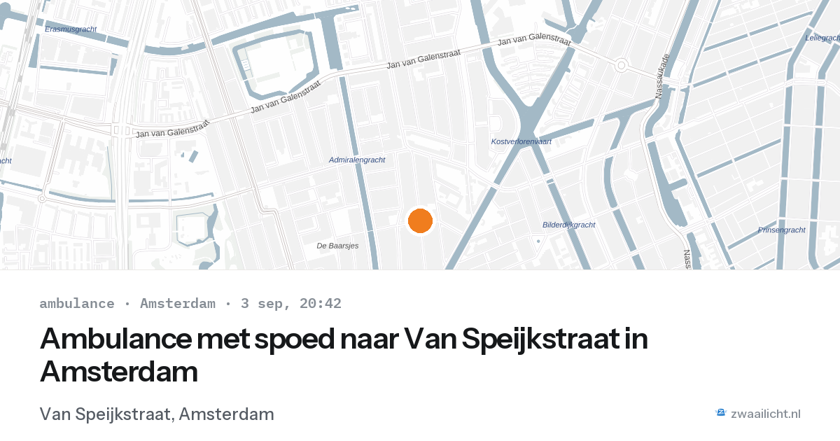 Ambulance met spoed naar Van Speijkstraat in Amsterdam — 3 sep 2026