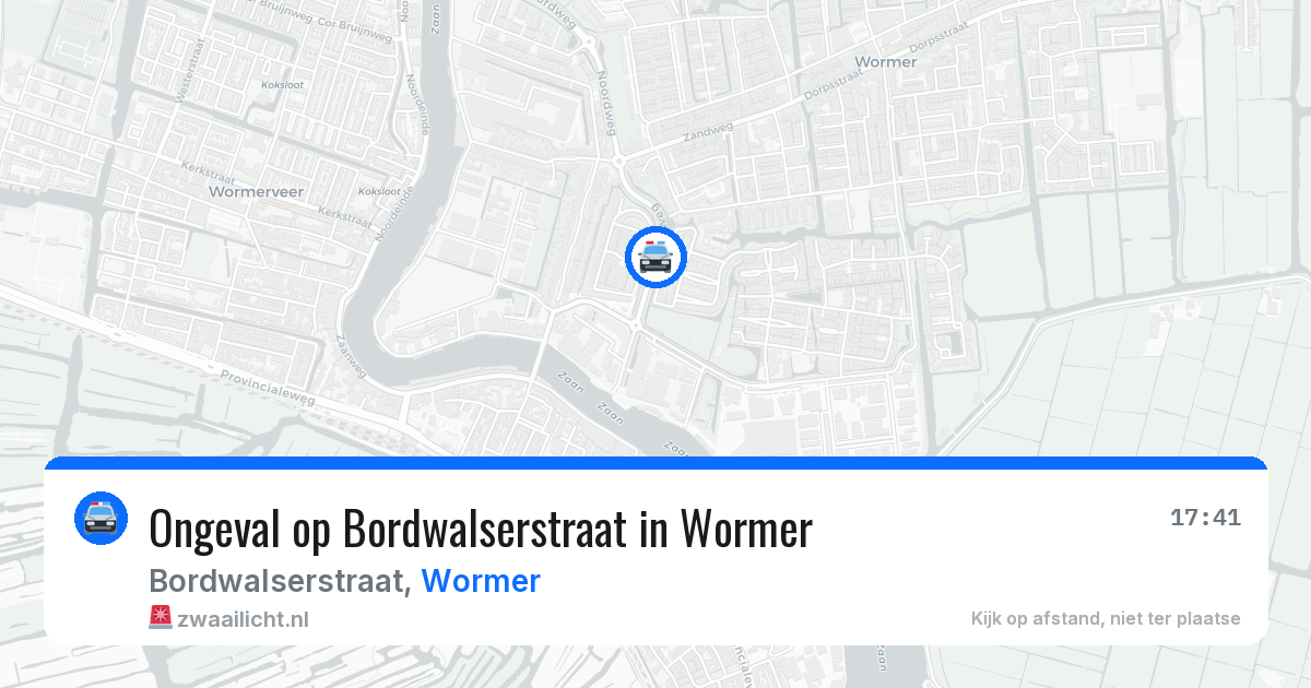 Ongeval op Bordwalserstraat in Wormer — 5 jun 2026