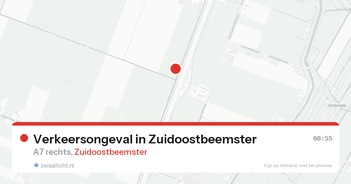 Verkeersongeval in Zuidoostbeemster — 19 aug 2026