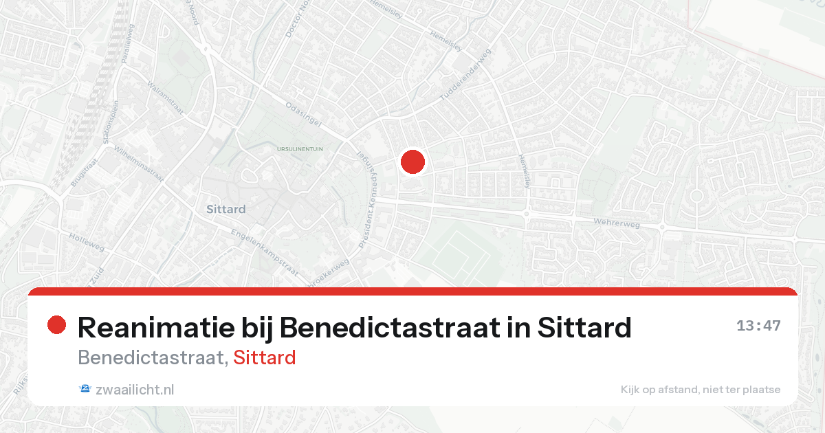 Reanimatie bij Benedictastraat in Sittard — 20 aug 2026