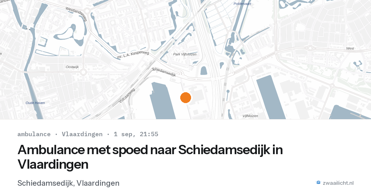 Ambulance met spoed naar Schiedamsedijk in Vlaardingen — 1 sep 2026
