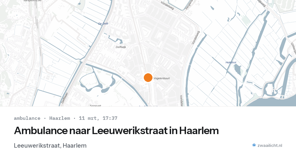 Ambulance naar Leeuwerikstraat in Haarlem — 11 mrt 2026