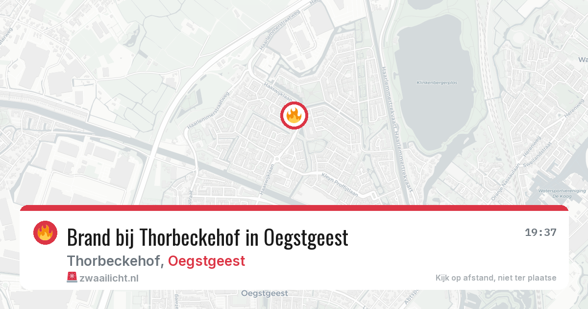 Brand bij Thorbeckehof in Oegstgeest — 20 mrt 2026