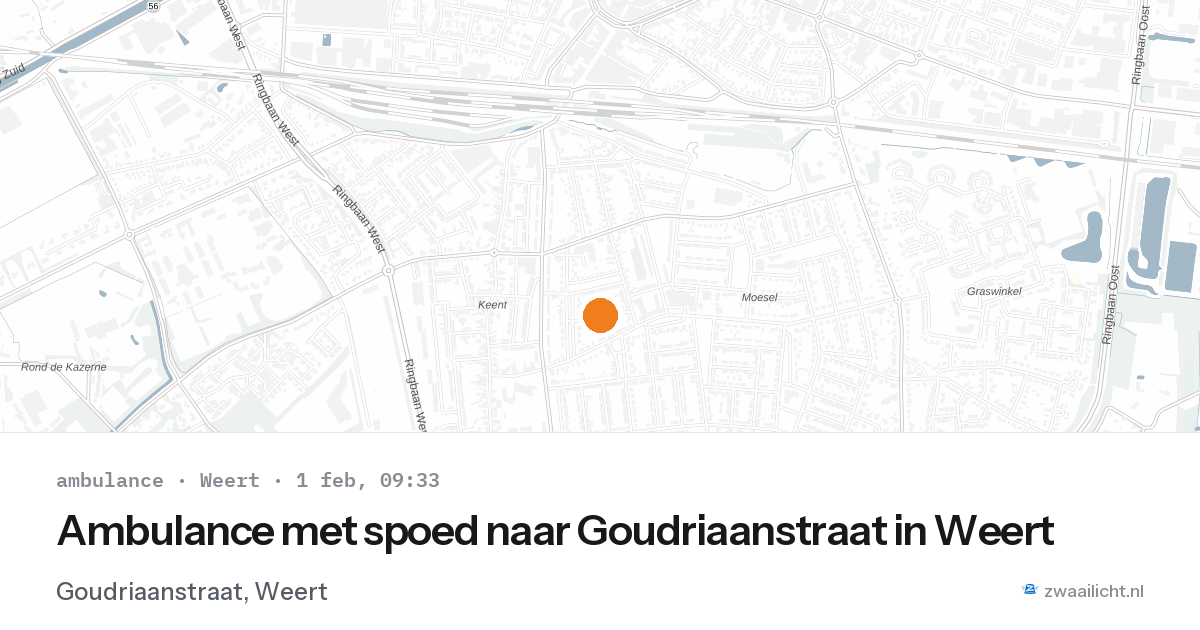 Ambulance met spoed naar Goudriaanstraat in Weert — 1 feb 2026