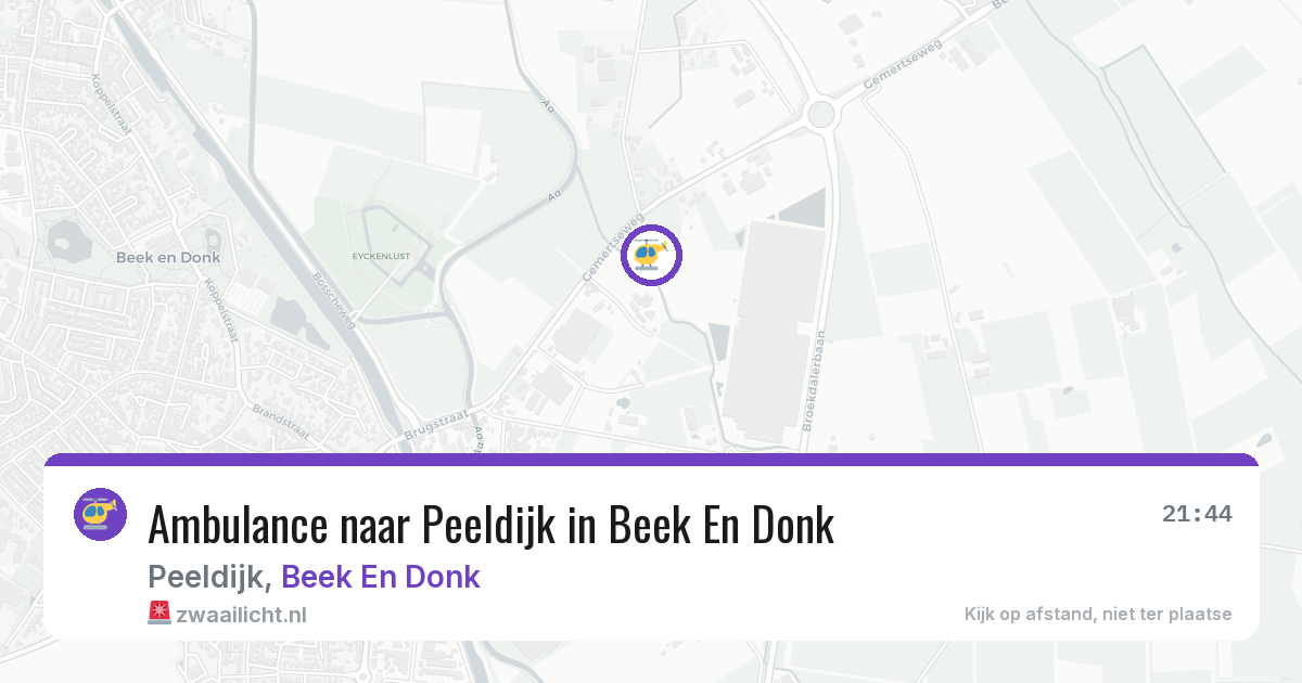 Ambulance naar Peeldijk in Beek En Donk — 16 feb 2026
