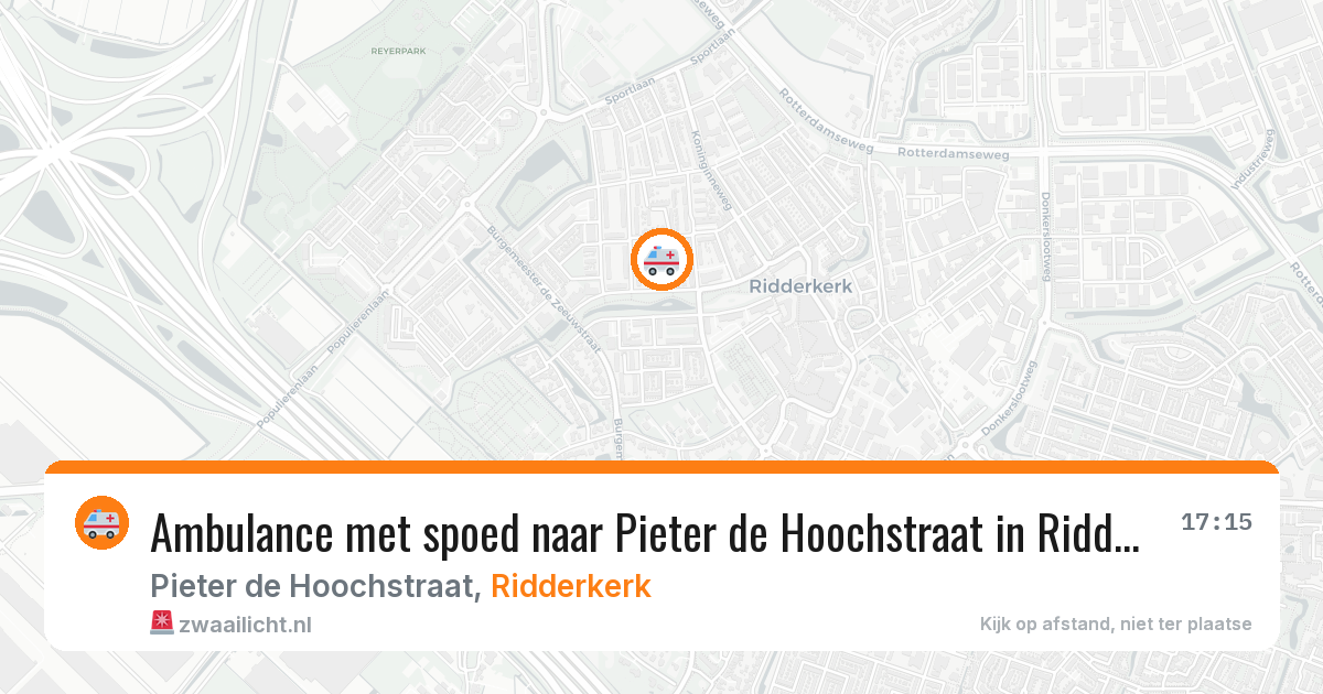 Ambulance met spoed naar Pieter de Hoochstraat in Ridderkerk — 4 apr 2026