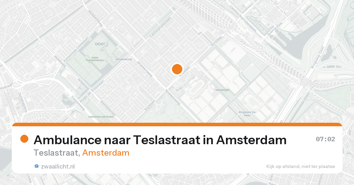 Ambulance naar Teslastraat in Amsterdam — 18 aug 2026