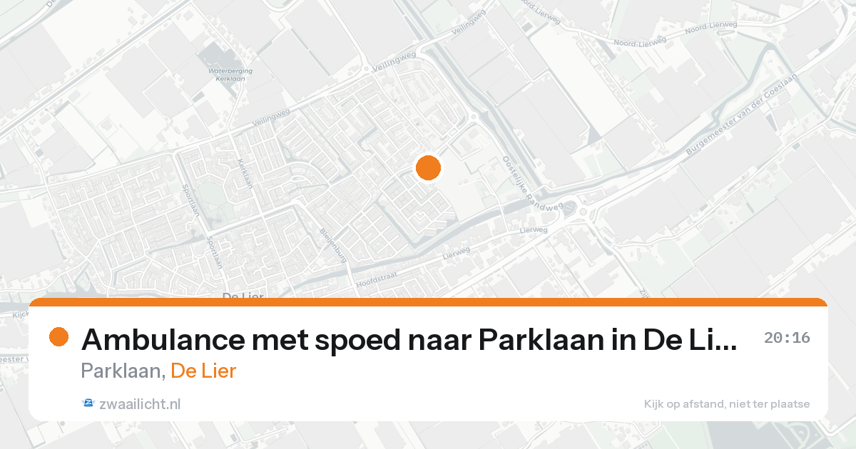 Ambulance met spoed naar Parklaan in De Lier — 25 aug 2026