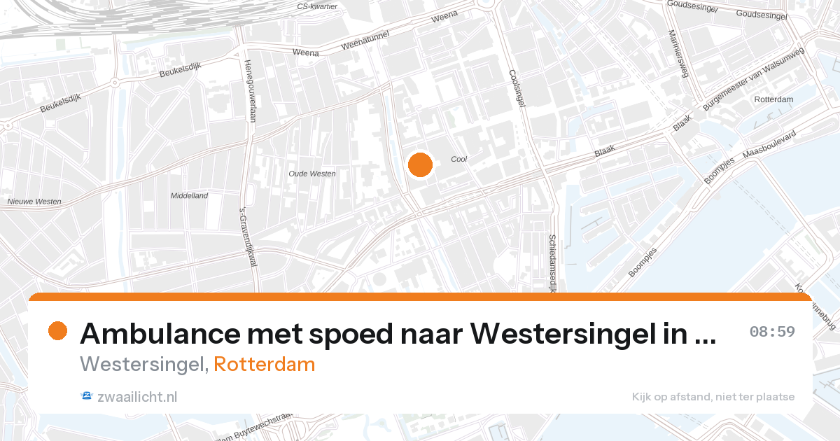 Ambulance met spoed naar Westersingel in Rotterdam — 28 aug 2026