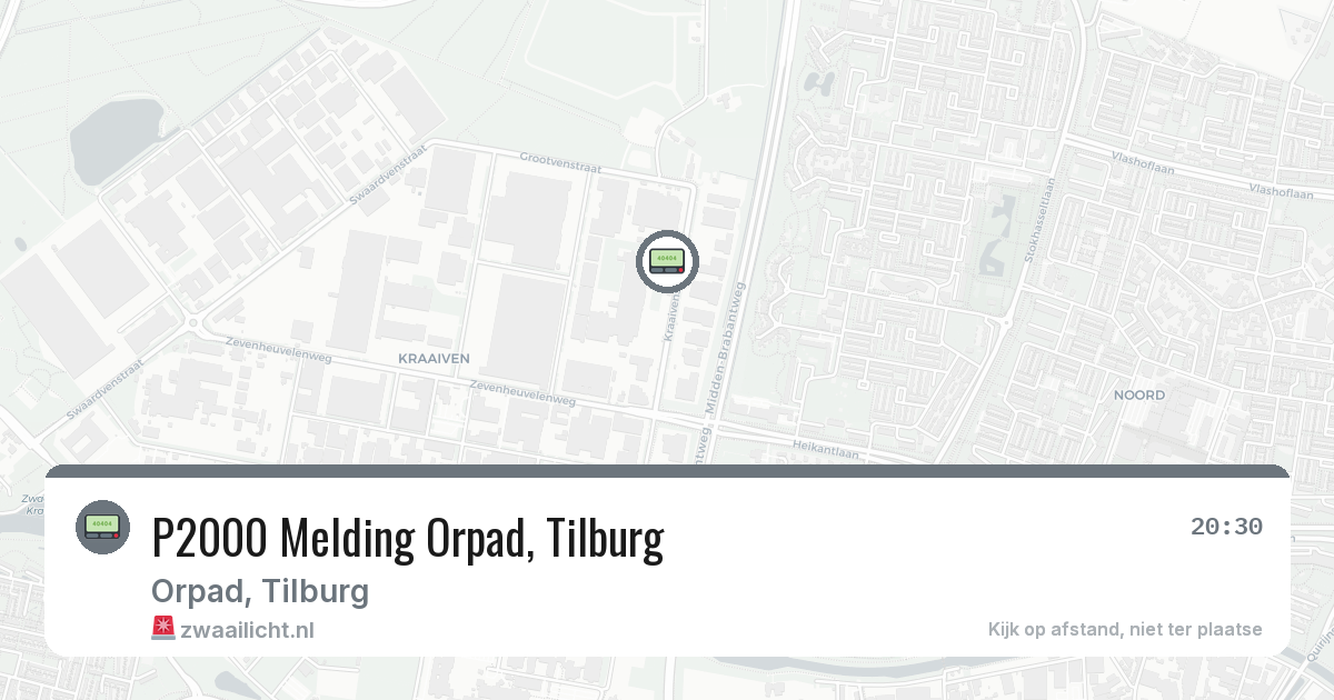 P2000 Melding Orpad, Tilburg — 2 mei 2026