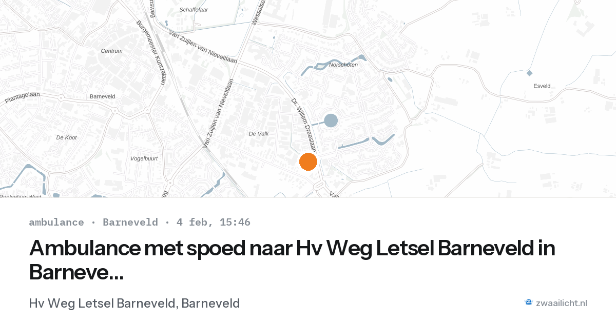 Ambulance met spoed naar Hv Weg Letsel Barneveld in Barneveld — 4 feb 2026