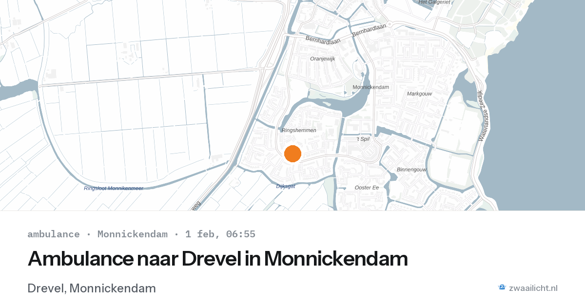Ambulance naar Drevel in Monnickendam — 1 feb 2026
