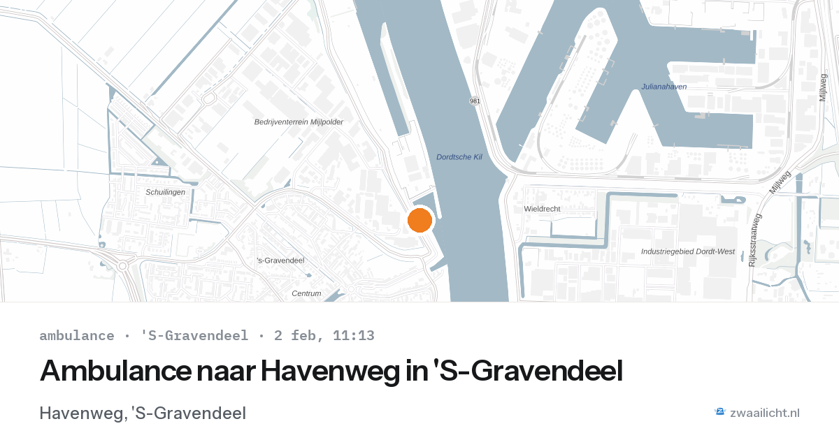 Ambulance naar Havenweg in 'S-Gravendeel — 2 feb 2026