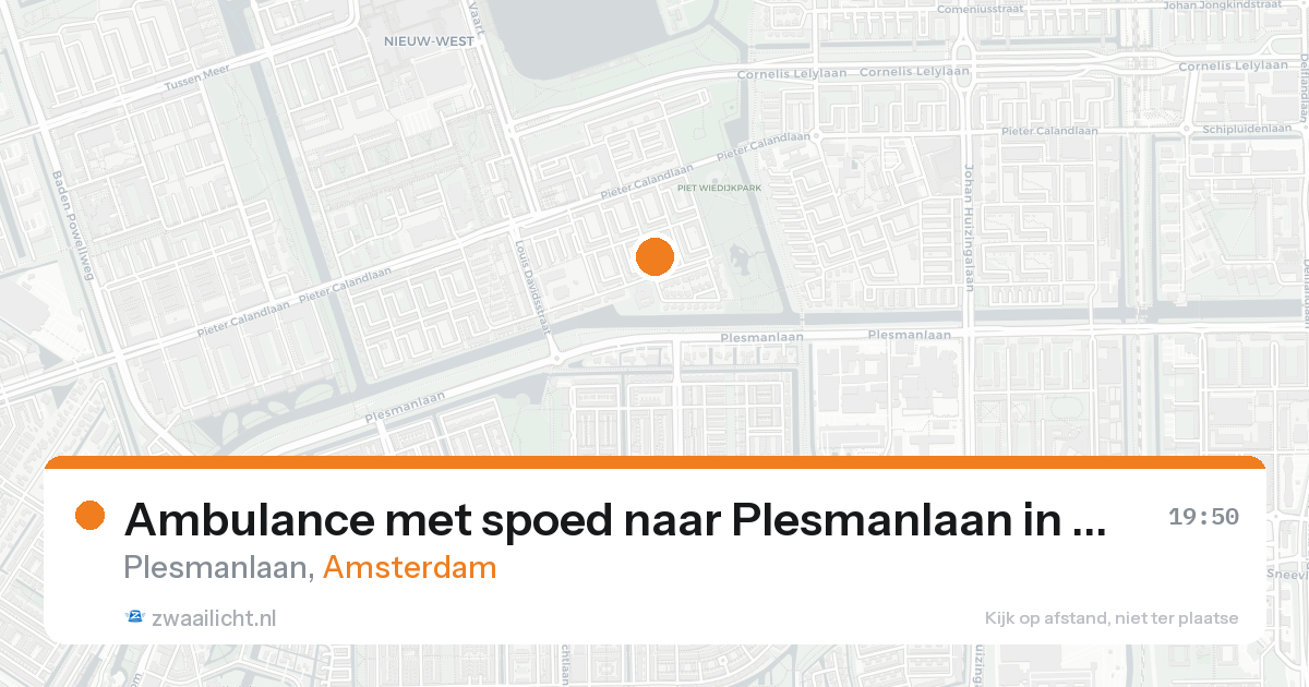 Ambulance met spoed naar Plesmanlaan in Amsterdam — 17 aug 2026