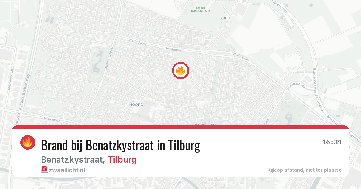 Brand bij Benatzkystraat in Tilburg — 21 jul 2026