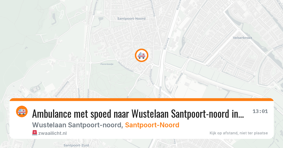 Ambulance met spoed naar Wustelaan Santpoort-noord in Santpoort-Noord — 27 jun 2026