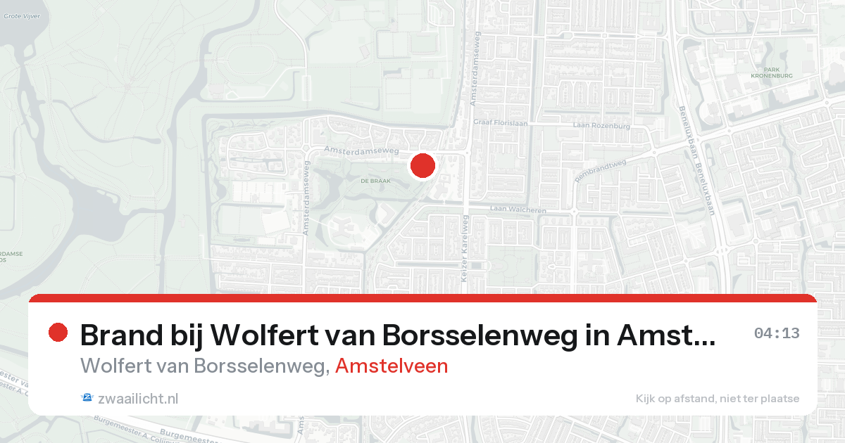 Brand bij Wolfert van Borsselenweg in Amstelveen — 8 jun 2026