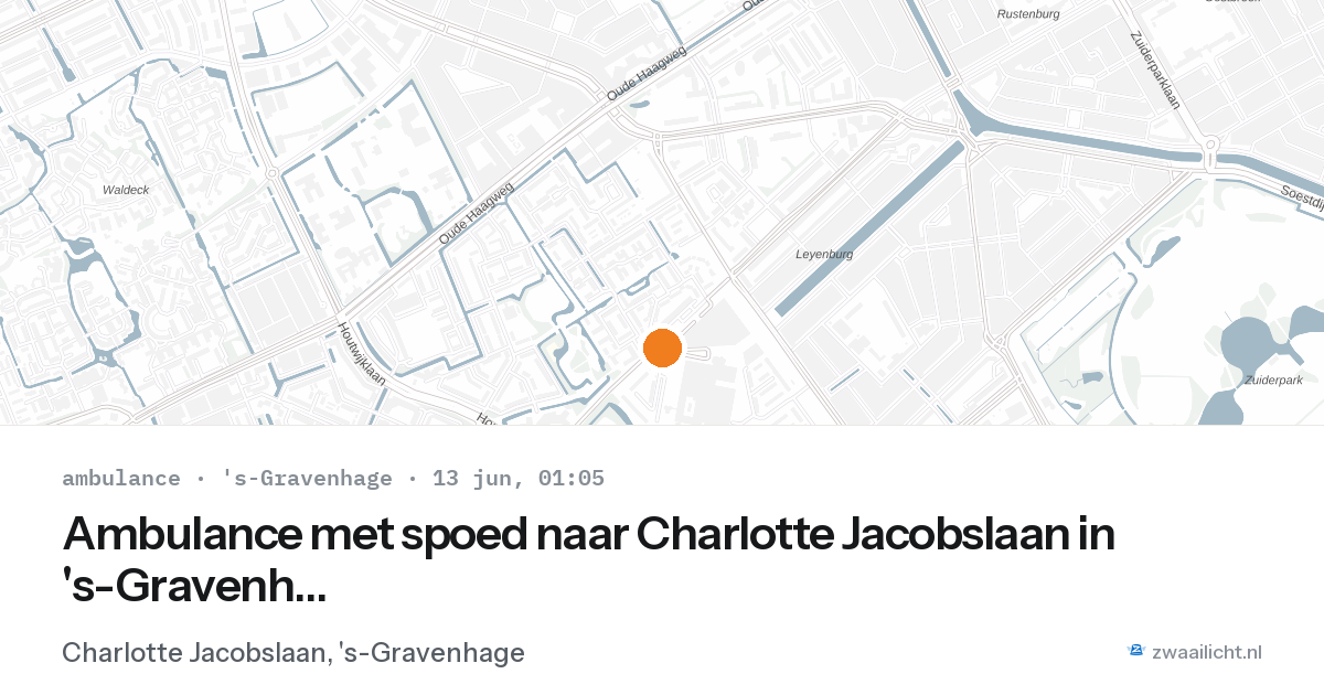 Ambulance met spoed naar Charlotte Jacobslaan in 's-Gravenhage — 12 jun 2026