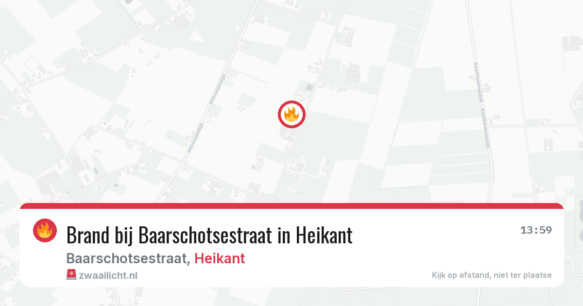 Brand bij Baarschotsestraat in Heikant — 18 jan 2026