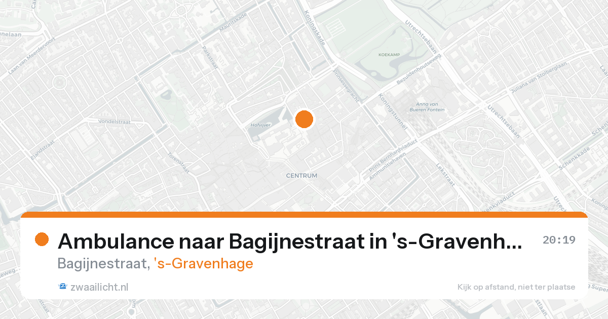 Ambulance naar Bagijnestraat in 's-Gravenhage — 22 aug 2026