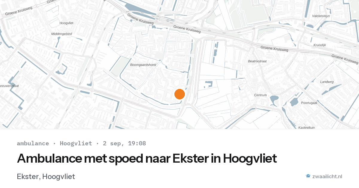 Ambulance met spoed naar Ekster in Hoogvliet — 2 sep 2026