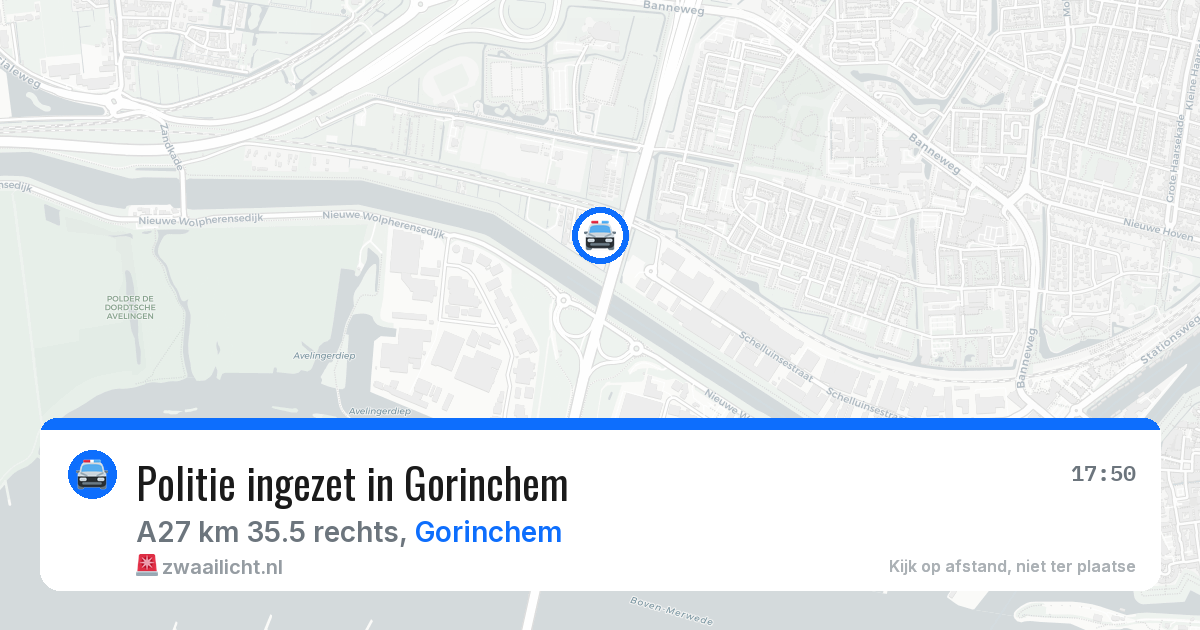 Politie ingezet in Gorinchem — 13 aug 2026 | 🚨 Zwaailicht.nl