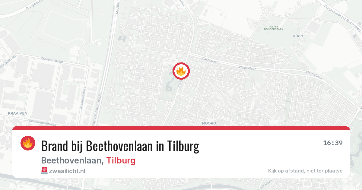 Brand bij Beethovenlaan in Tilburg — 2 mrt 2026