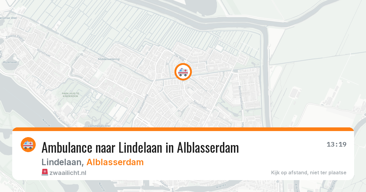 Ambulance naar Lindelaan in Alblasserdam — 23 mei 2026